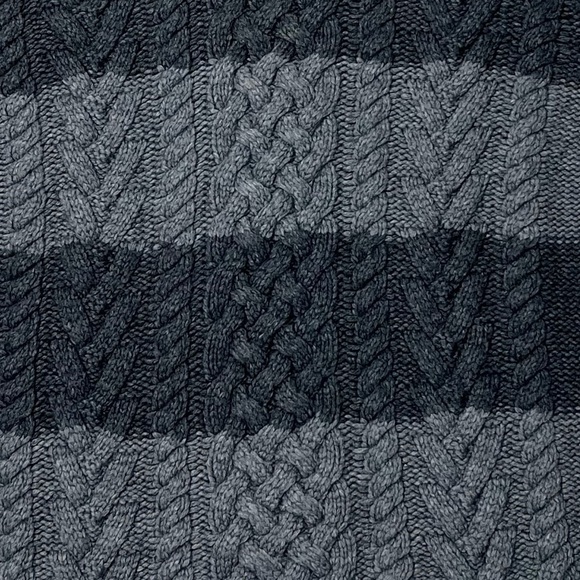 MICHAEL KORS LAMBSWOOL CONTRAST CABLEKNIT STRIPED CHUNKY KNIT TURTLENECK SWEATER - Picture 13 of 14